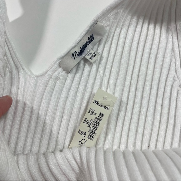 New Madewell V Neck Crop Sweater White Size XL - Picture 6 of 9